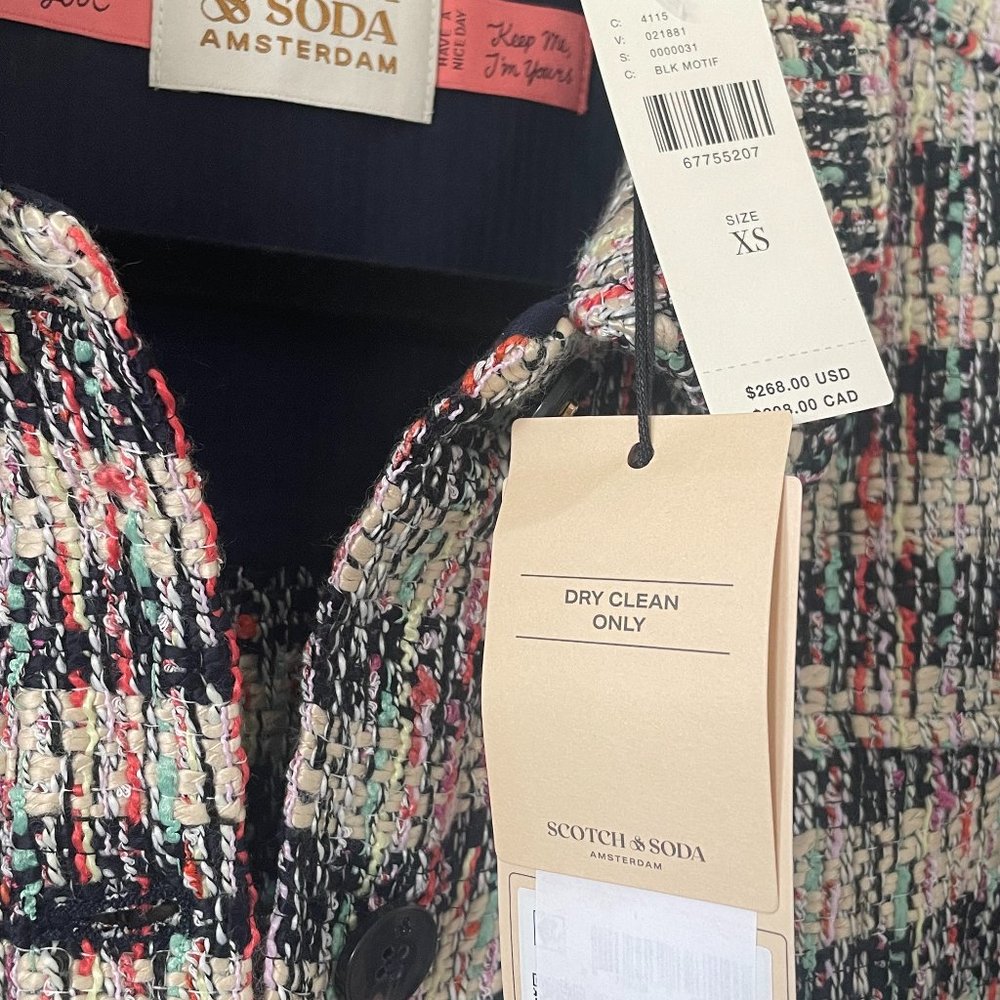 Scotch & Soda Amsterdam - Multi Color Tweed Jacket - Size XS